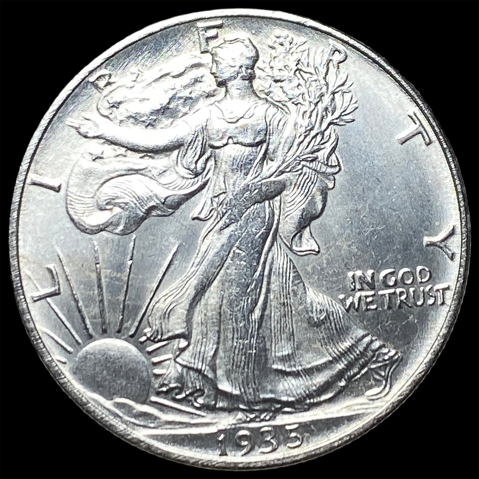 1935-S Silver Walking Liberty Half Dollar CHOICE BU (1 of 2)