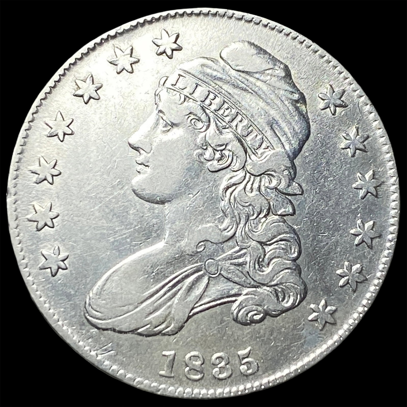 1835 Silver Capped Bust Half Dollar CHOICE AU: 1835 Silver Capped Bust Half Dollar CHOICE AU