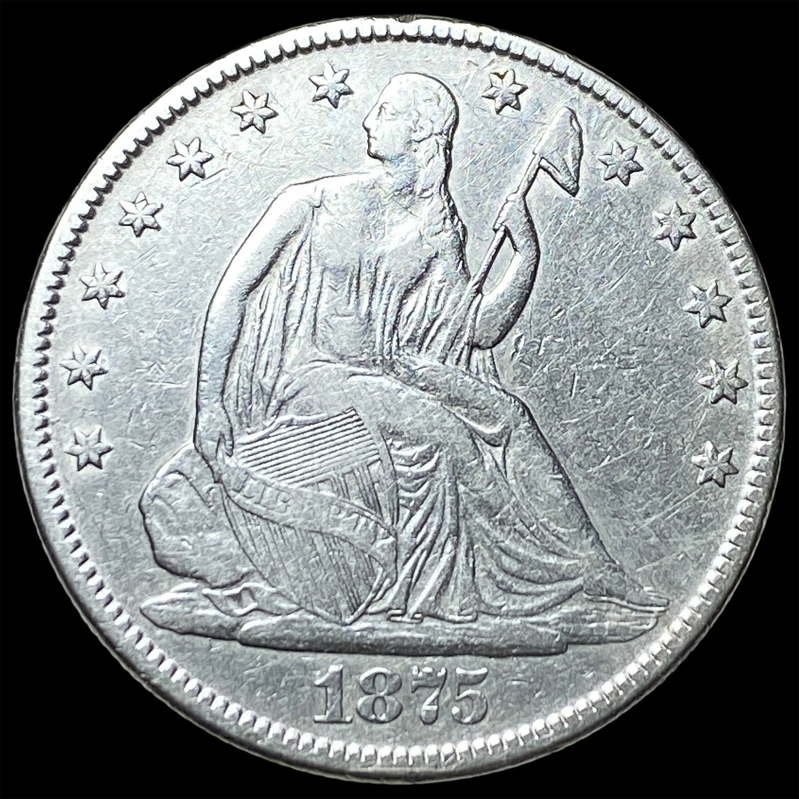 1875 Seated Liberty Half Dollar NEARLY UNCIRCULATED (1 of 2)