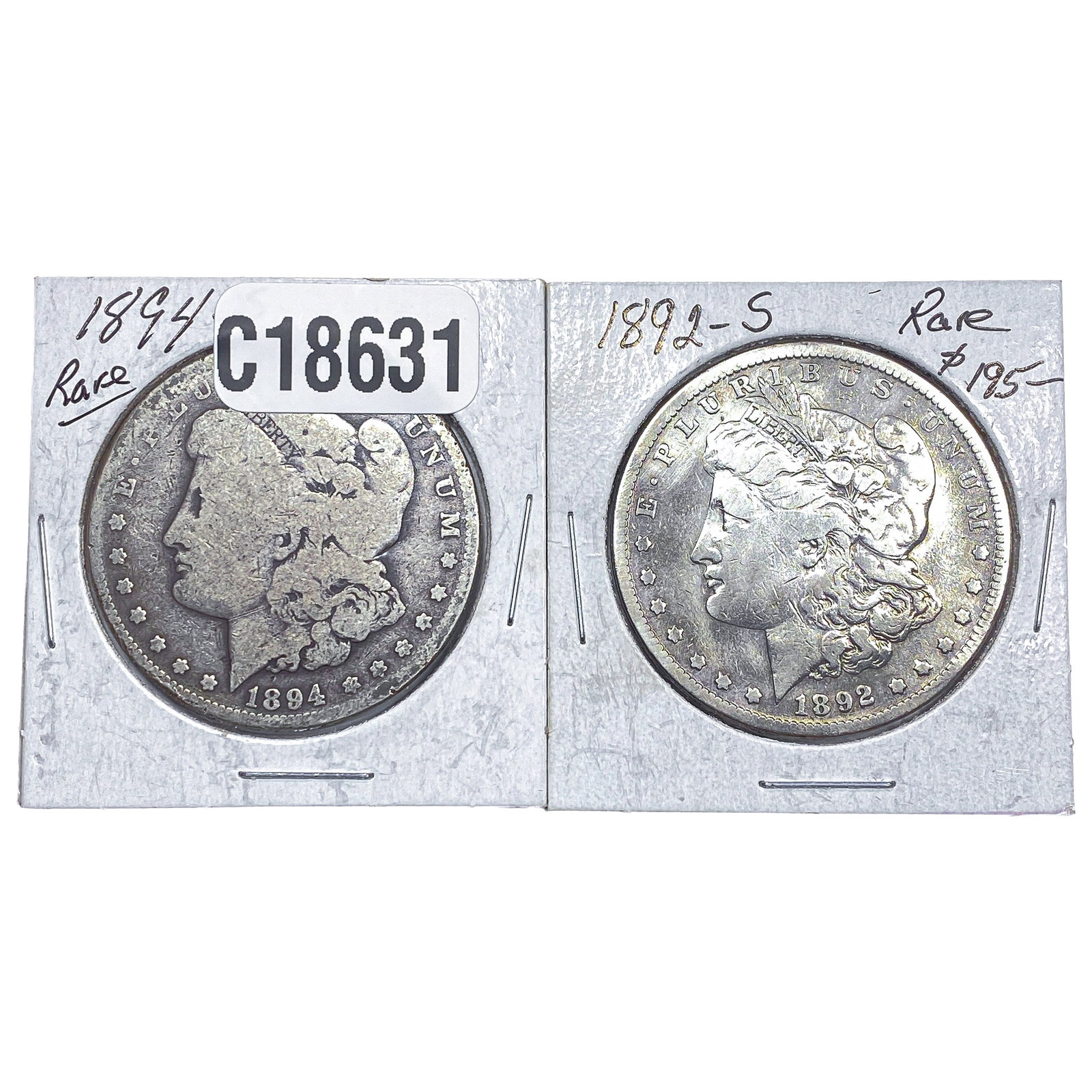 [2 Coins] 1892-1894 Morgan Silver Dollar (1 of 2)