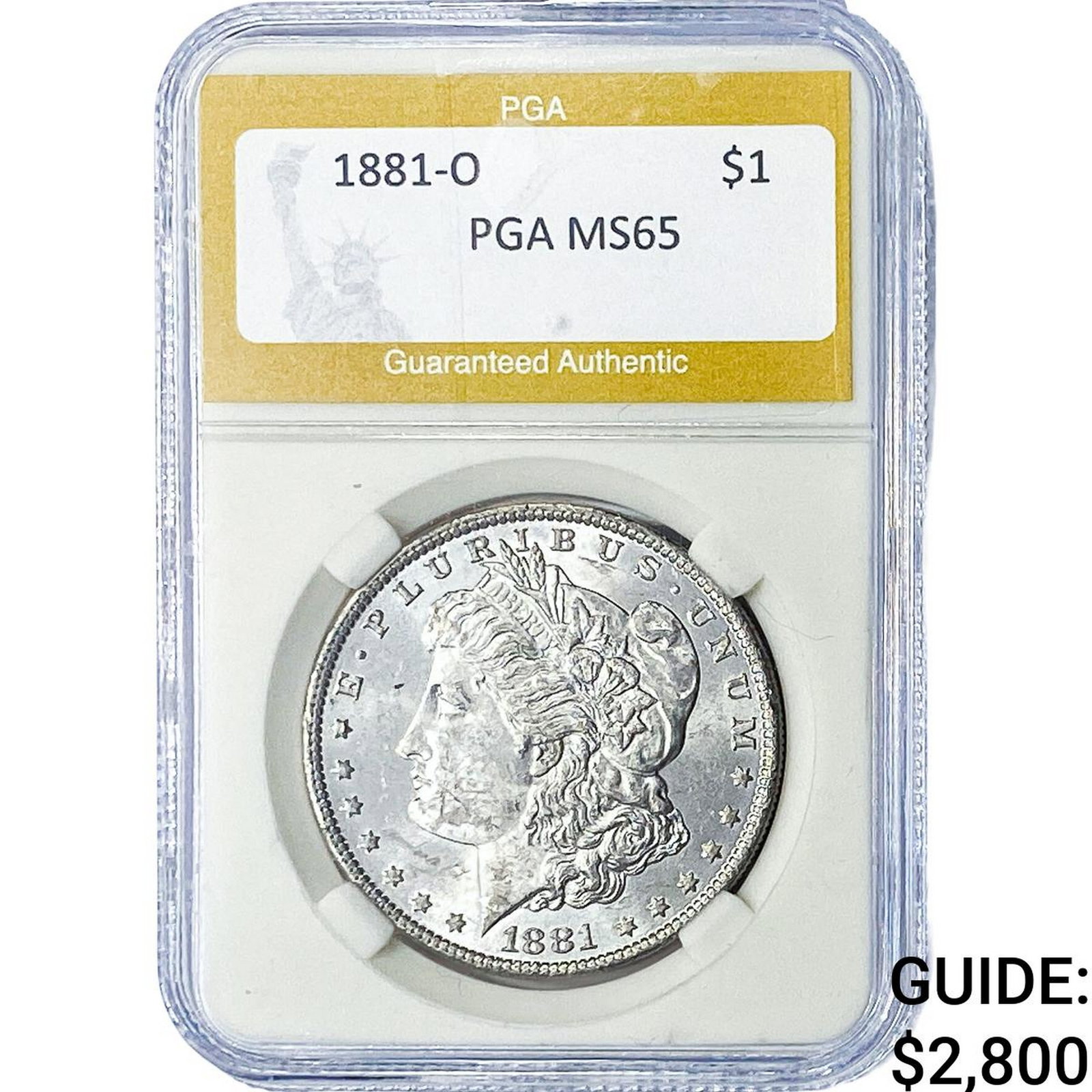 1881-O Morgan Silver Dollar PGA MS65: 1881-O Morgan Silver Dollar PGA MS65