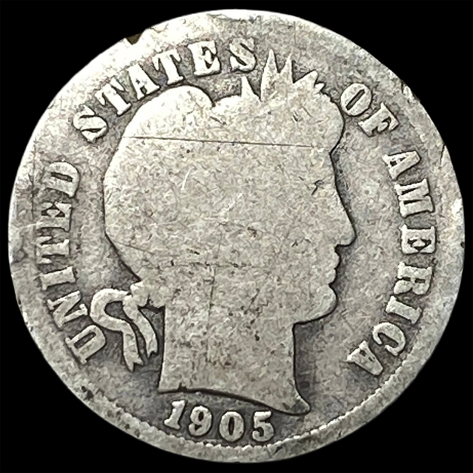 1905-O Silver Barber Dime NICELY CIRCULATED (1 of 2)