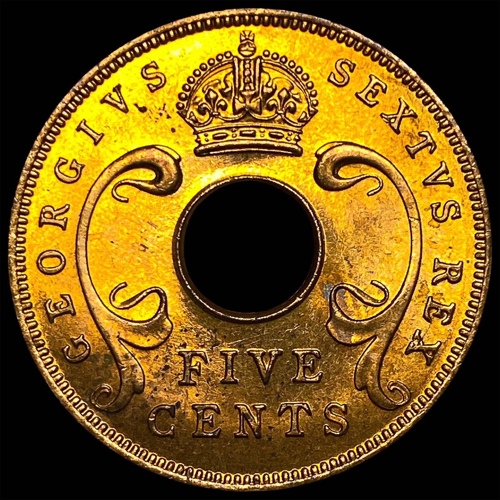 1952 British East Africa Bronze 5 Cents (1 of 2)