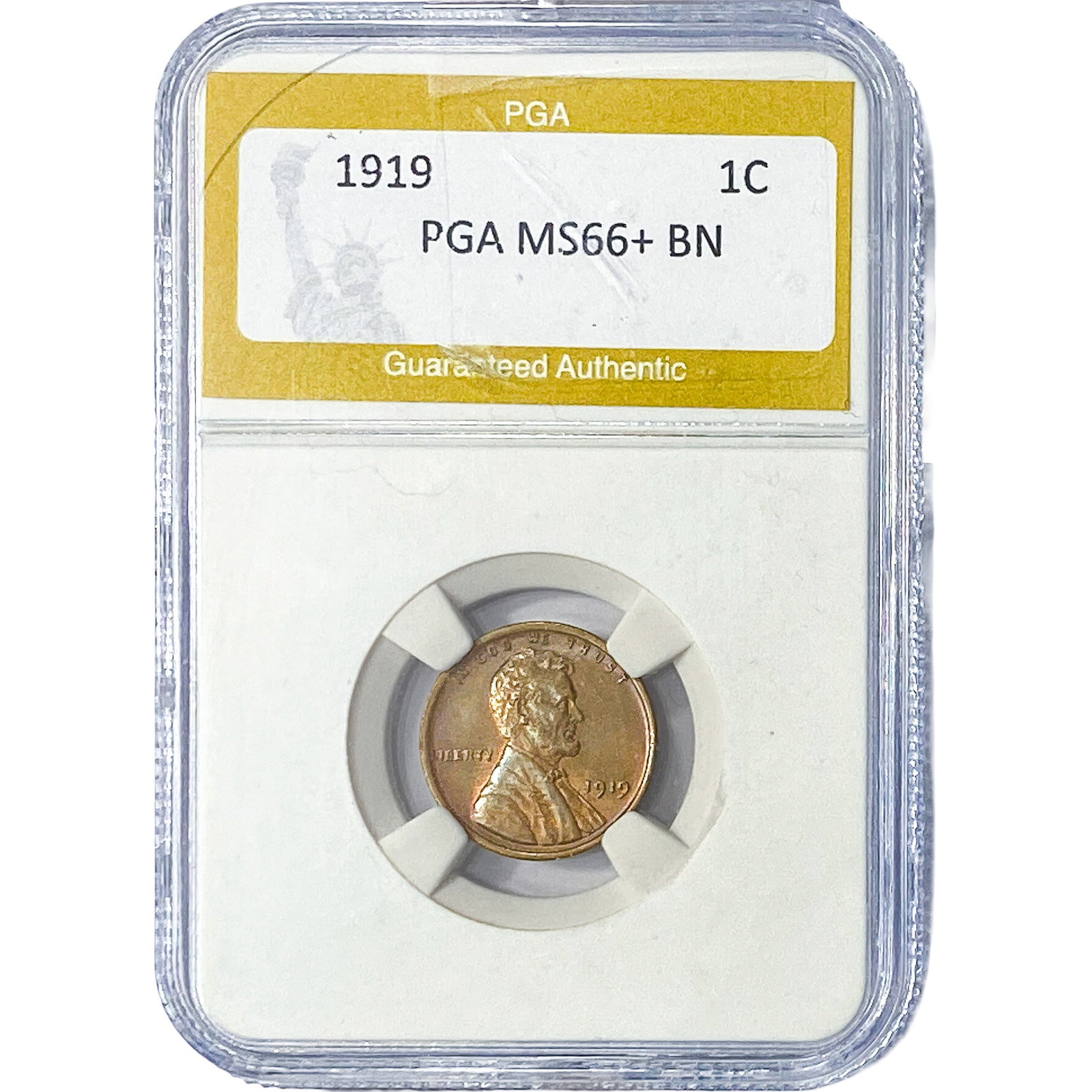 1919 Wheat Cent PGA MS66+ BN: 1919 Wheat Cent PGA MS66+ BN
