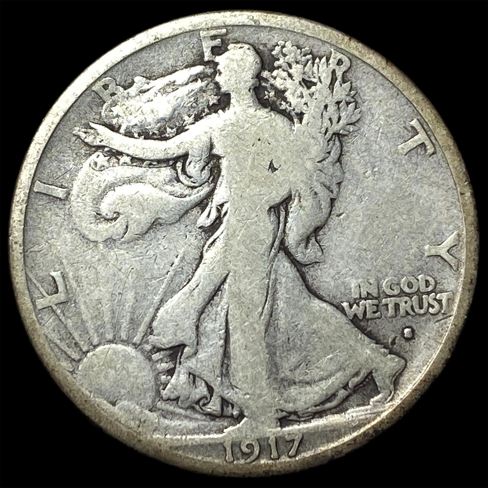 1917-S Silver Walking Liberty Half Dollar NICELY CIRCULATED: 1917-S Silver Walking Liberty Half Dollar NICELY CIRCULATED