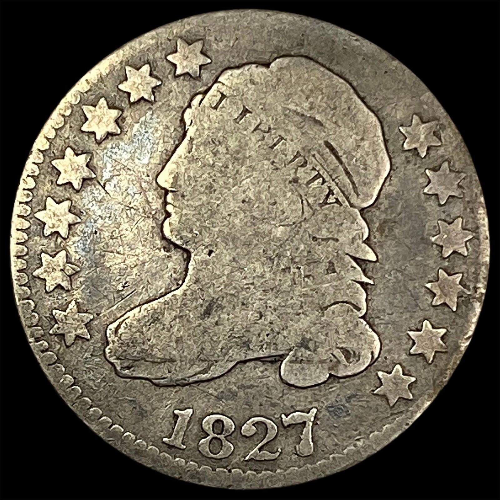 1827 Capped Bust Dime NICELY CIRCULATED: 1827 Capped Bust Dime NICELY CIRCULATED