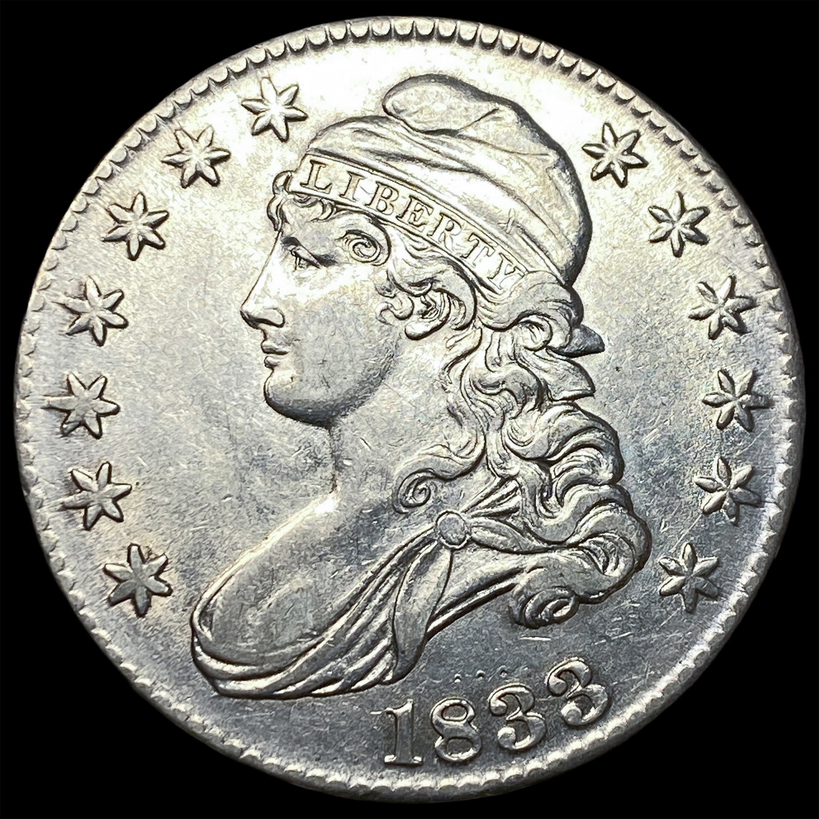 1833 Silver Capped Bust Half Dollar CLOSELY UNCIRCULATED (1 of 2)