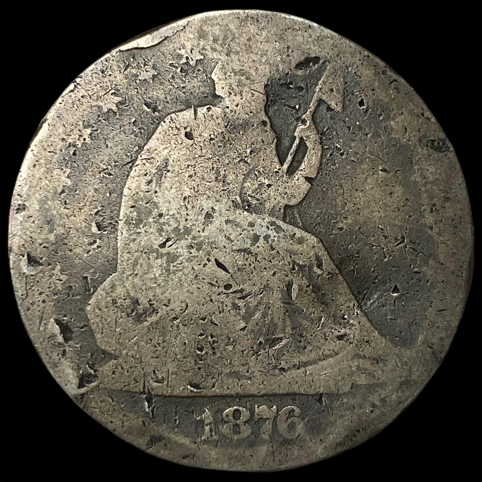 1876 Silver Seated Liberty Quarter HIGH GRADE (1 of 2)
