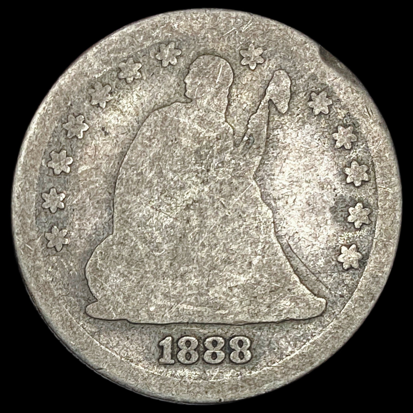 1888 Seated Liberty Dime NICELY CIRCULATED: 1888 Seated Liberty Dime NICELY CIRCULATED