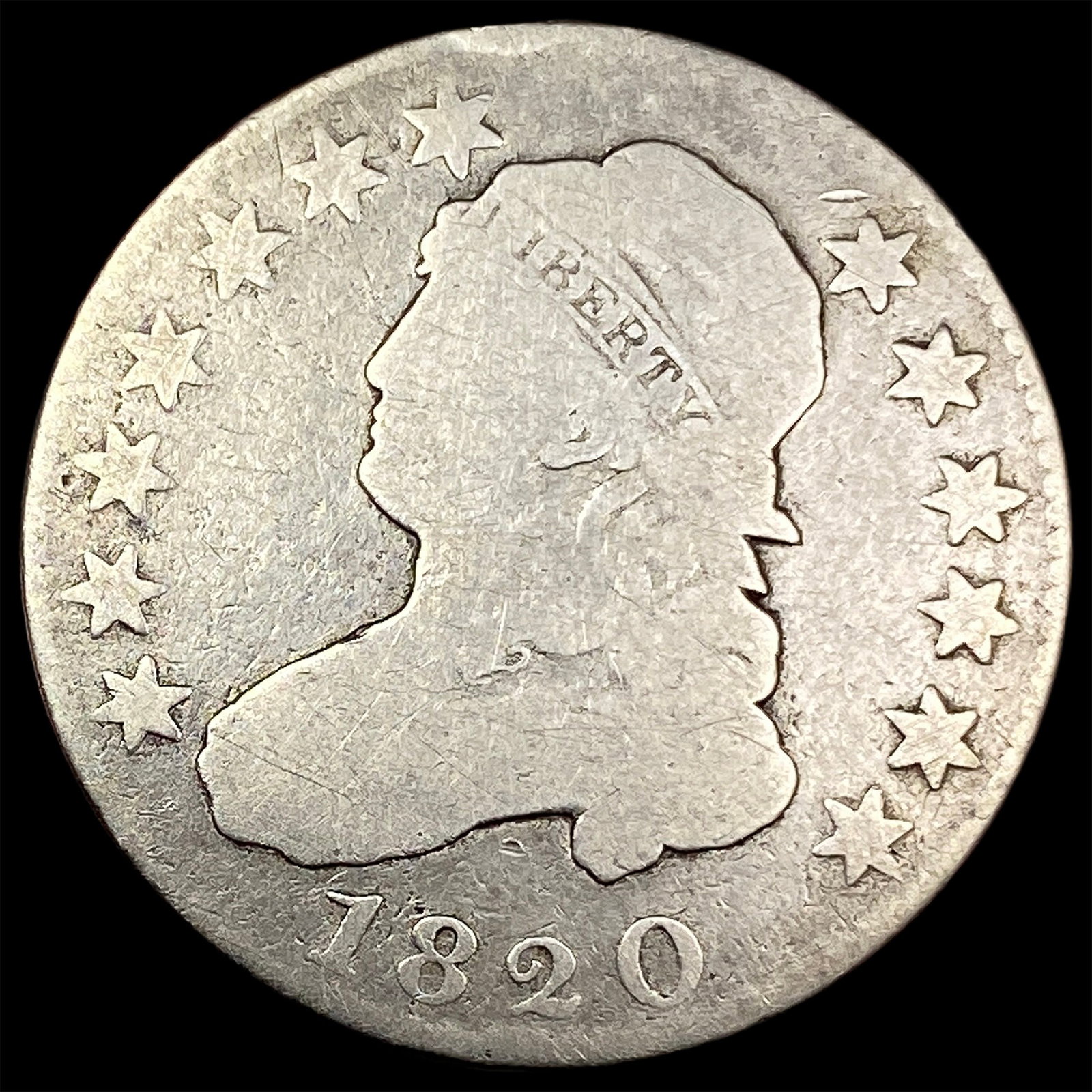 1820 Capped Bust Silver Quarter NICELY CIRCULATED: 1820 Capped Bust Silver Quarter NICELY CIRCULATED