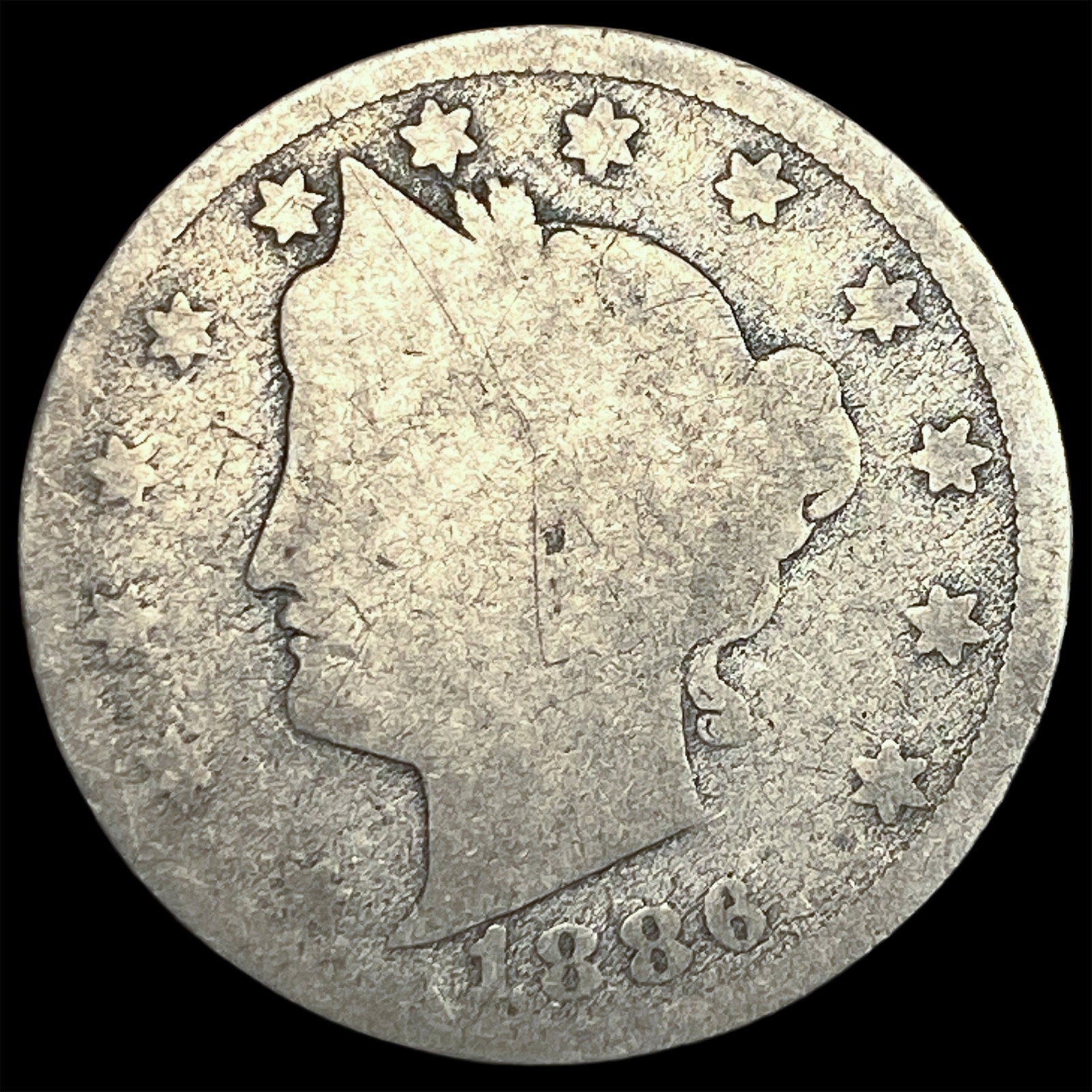 1886 Liberty Head Nickel NICELY CIRCULATED: 1886 Liberty Head Nickel NICELY CIRCULATED