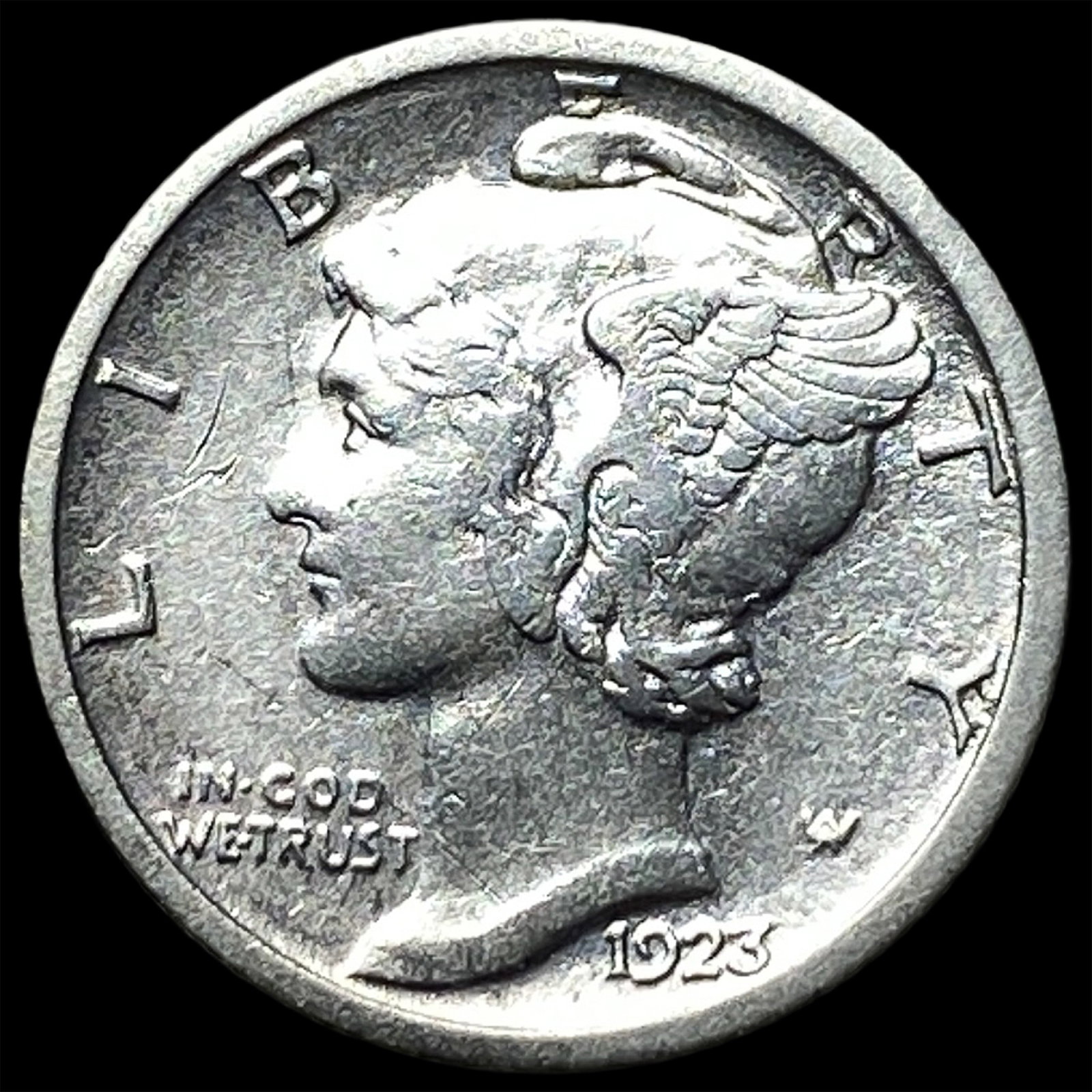 1923-S Silver Mercury Dime CLOSELY UNCIRCULATED: 1923-S Silver Mercury Dime CLOSELY UNCIRCULATED