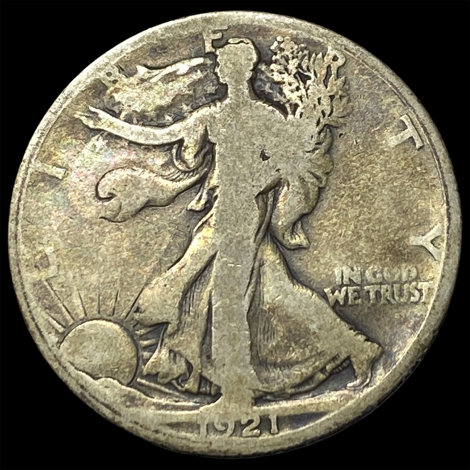 1921-D Silver Walking Liberty Half Dollar NICELY CIRCULATED (1 of 2)