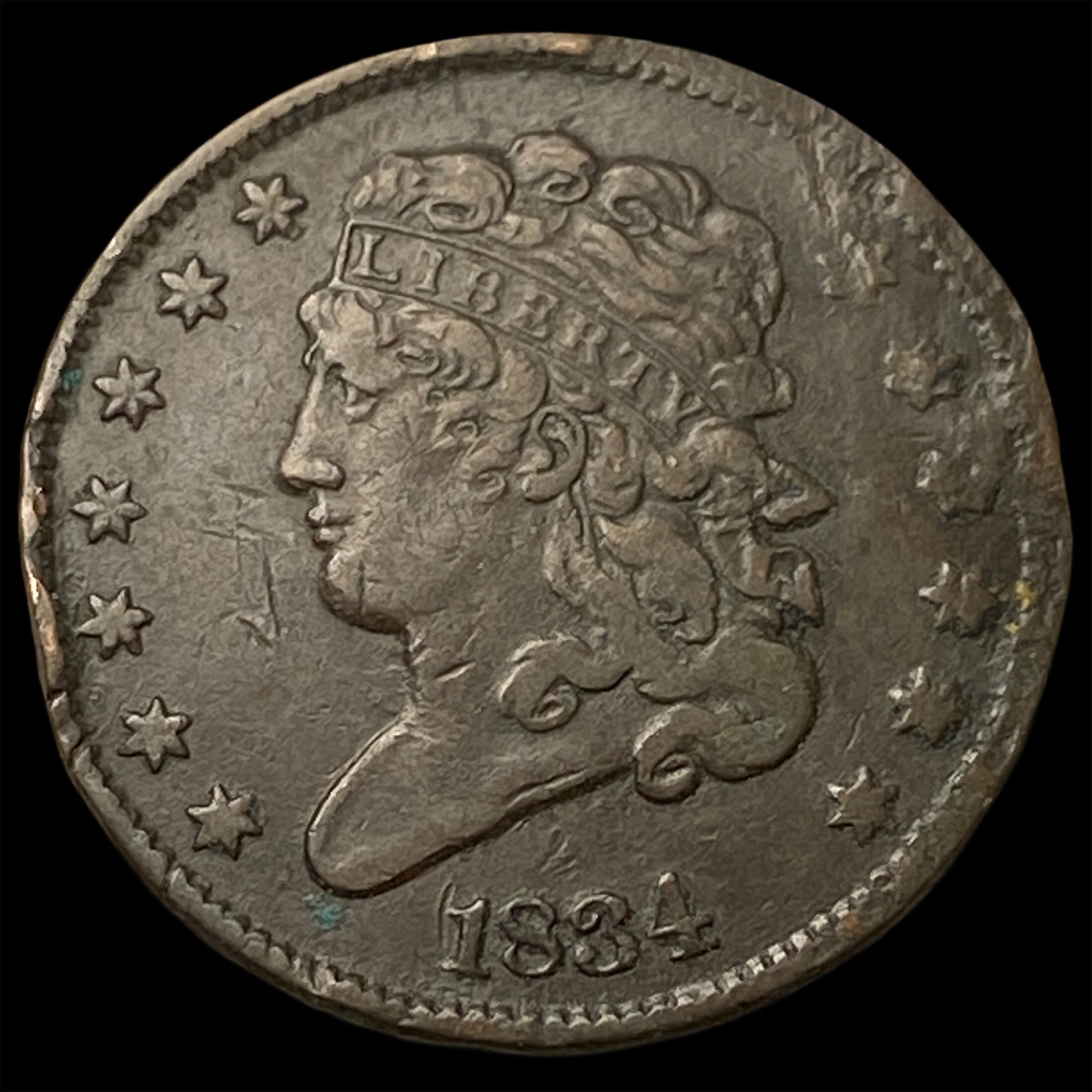1834 Classic Head Half Cent LIGHTLY CIRCULATED: 1834 Classic Head Half Cent LIGHTLY CIRCULATED