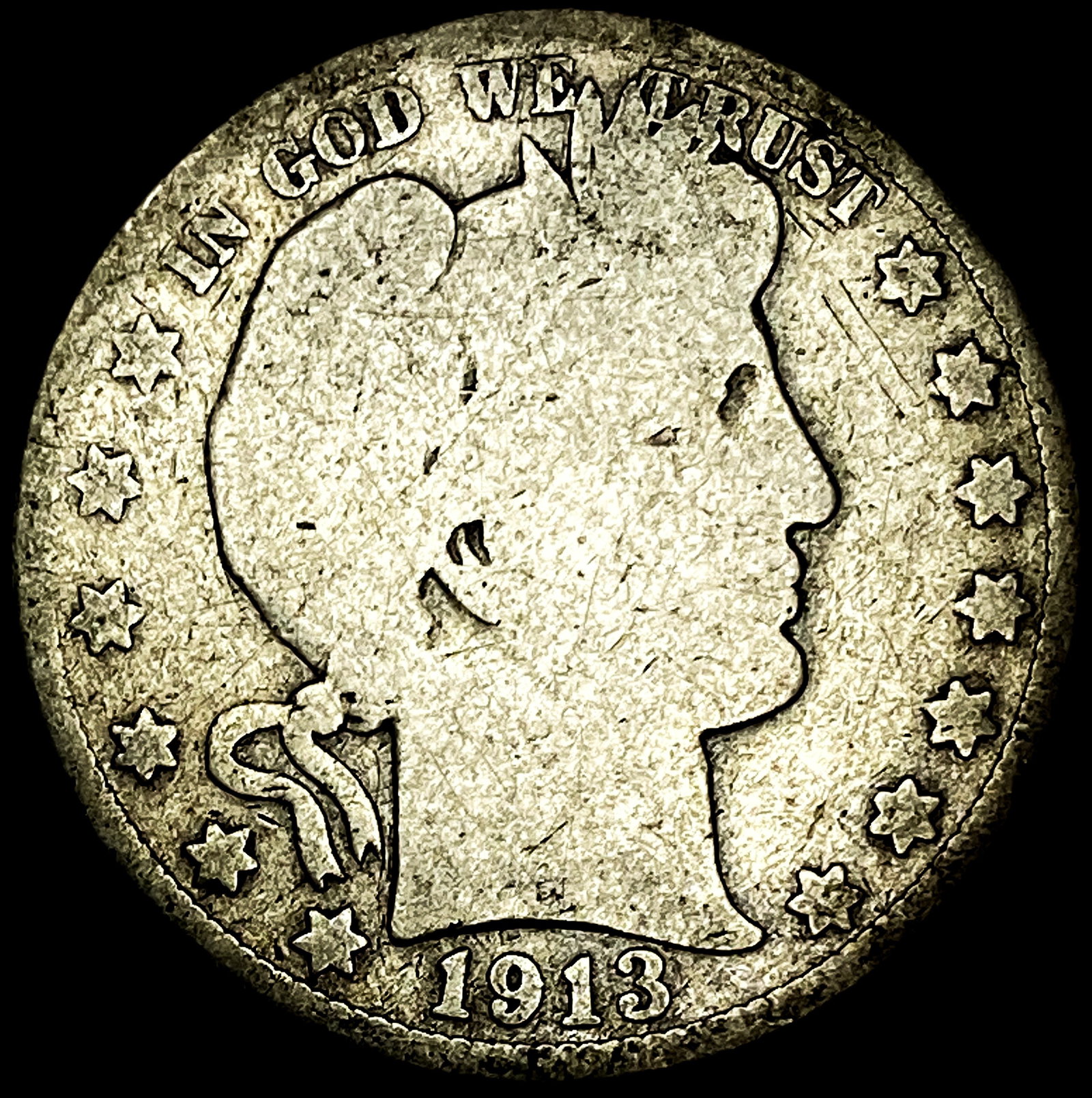 1913 Barber Half Dollar NICELY CIRCULATED: 1913 Barber Half Dollar NICELY CIRCULATED