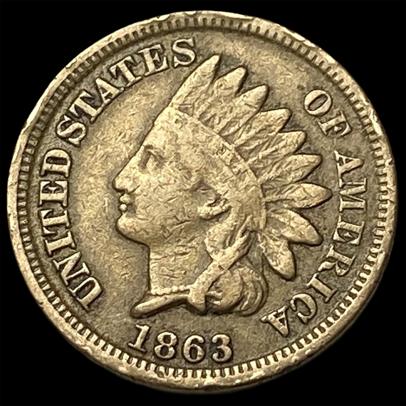 1863 Indian Head Cent CHOICE AU: 1863 Indian Head Cent CHOICE AU