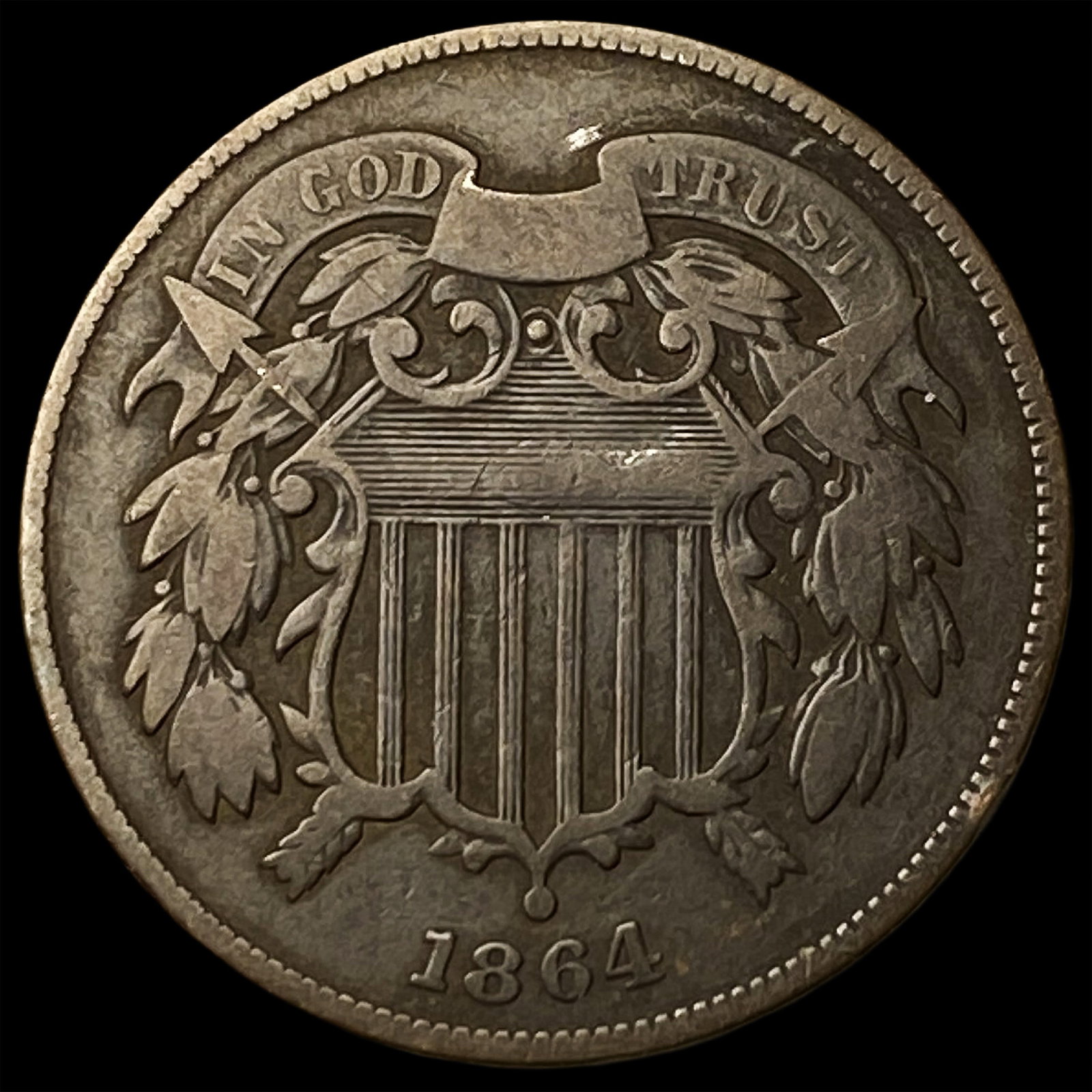 1864 Two-Cent Piece NICELY CIRCULATED: 1864 Two-Cent Piece NICELY CIRCULATED