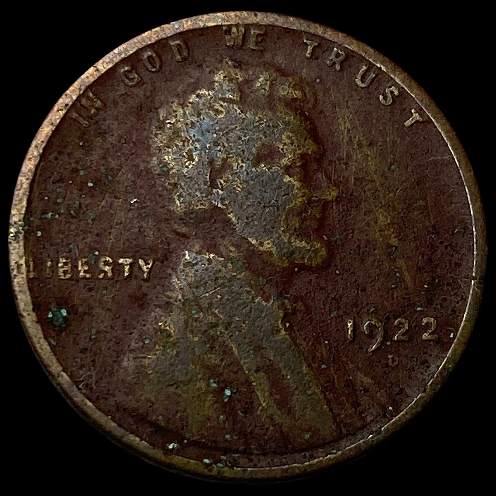 1922-D Lincoln Wheat Cent ABOUT UNCIRCULATED: 1922-D Lincoln Wheat Cent ABOUT UNCIRCULATED