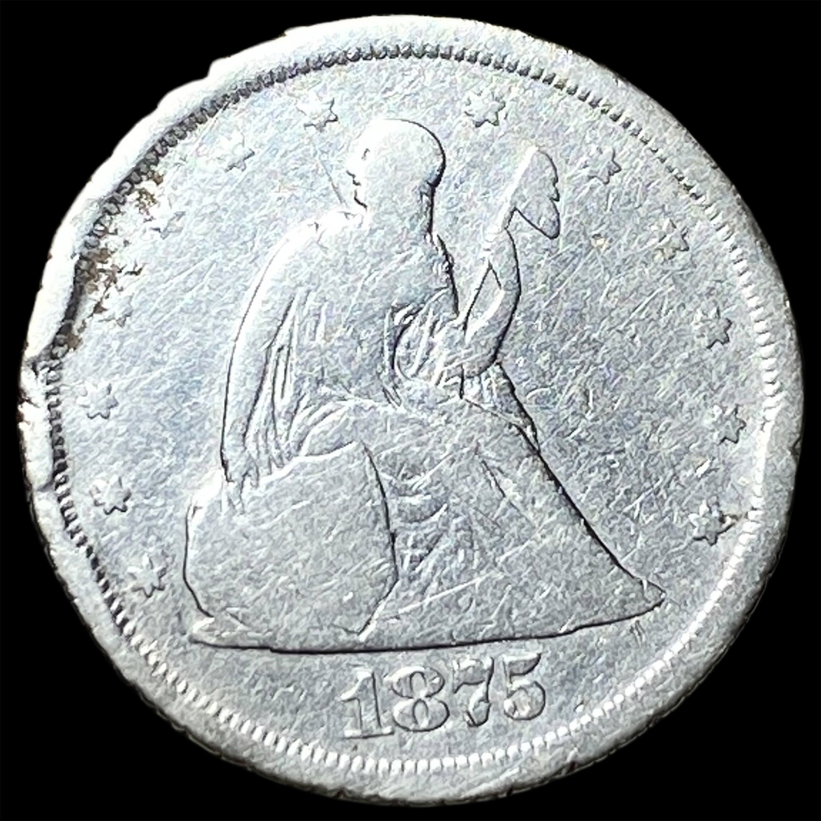 1875-S Seated Liberty Half Dollar NICELY CIRCULATED: 1875-S Seated Liberty Half Dollar NICELY CIRCULATED
