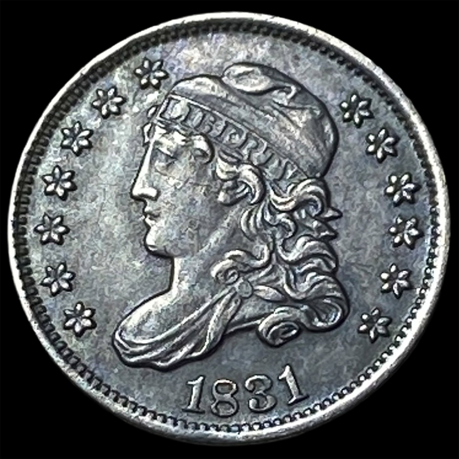 1831 Capped Bust Silver Half Dime CLOSELY UNCIRCULATED: 1831 Capped Bust Silver Half Dime CLOSELY UNCIRCULATED