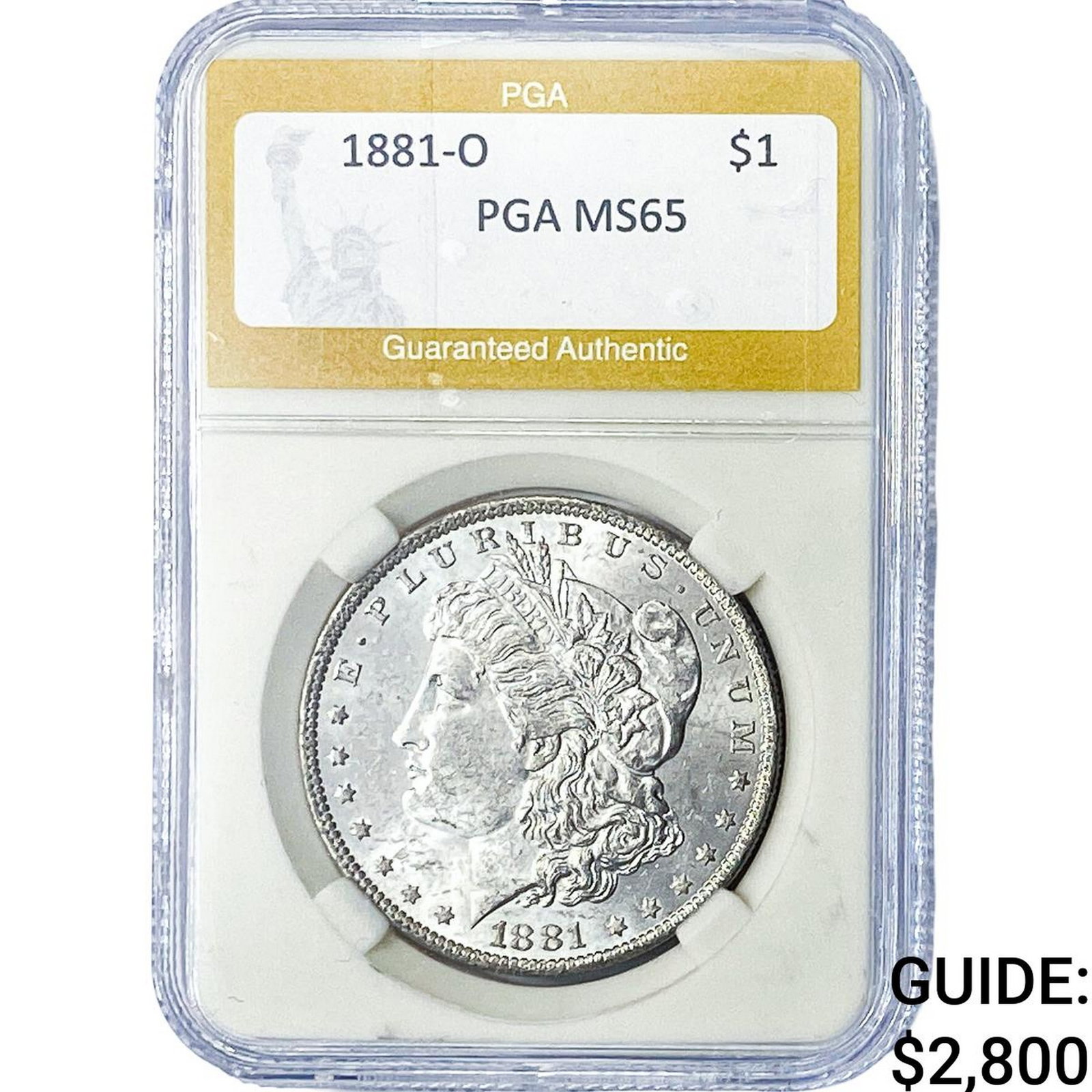 1881-O Morgan Silver Dollar PGA MS65: 1881-O Morgan Silver Dollar PGA MS65