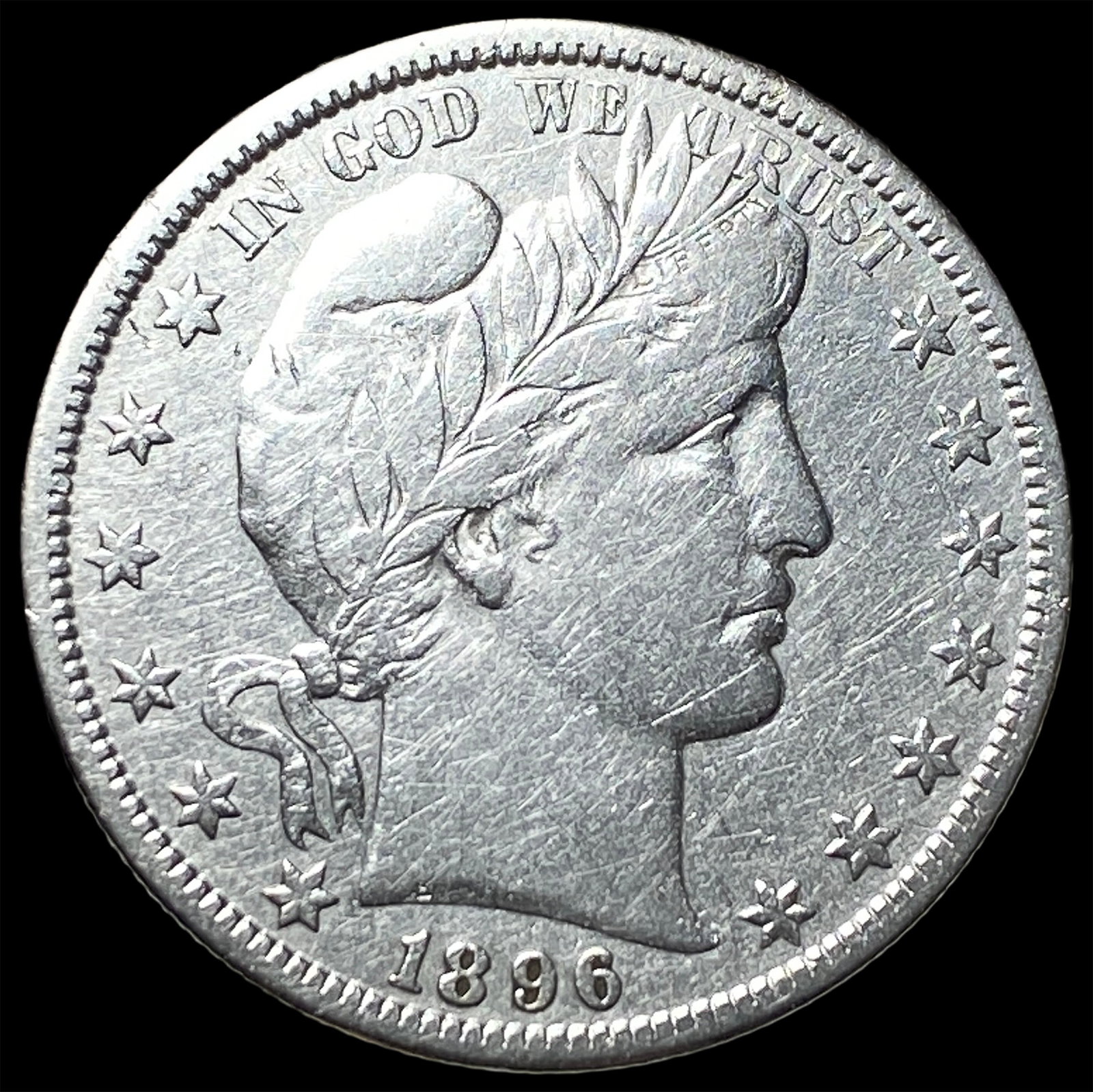 1896-S Silver Barber Half Dollar CLOSELY UNCIRCULATED: 1896-S Silver Barber Half Dollar CLOSELY UNCIRCULATED