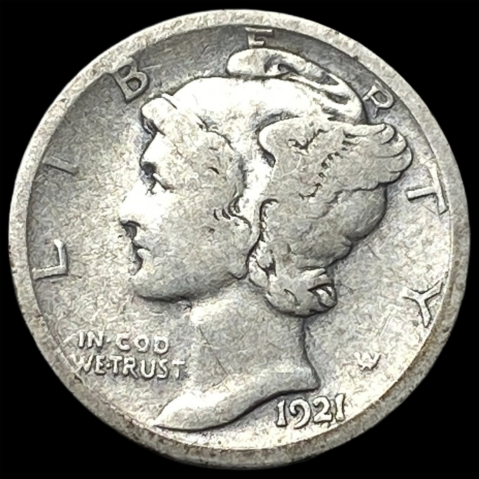1921-D Silver Mercury Dime LIGHTLY CIRCULATED (1 of 2)