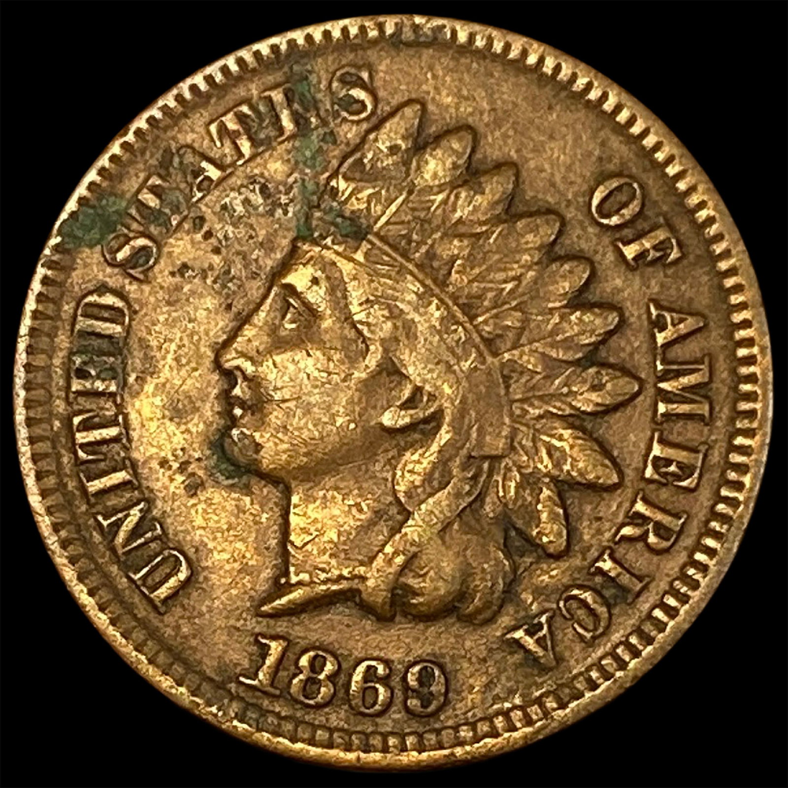 1869 Indian Head Cent NEARLY UNCIRCULATED: 1869 Indian Head Cent NEARLY UNCIRCULATED