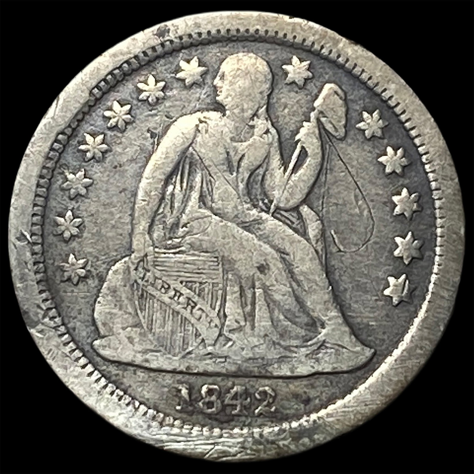 1842-O Seated Liberty Dime NICELY CIRCULATED: 1842-O Seated Liberty Dime NICELY CIRCULATED