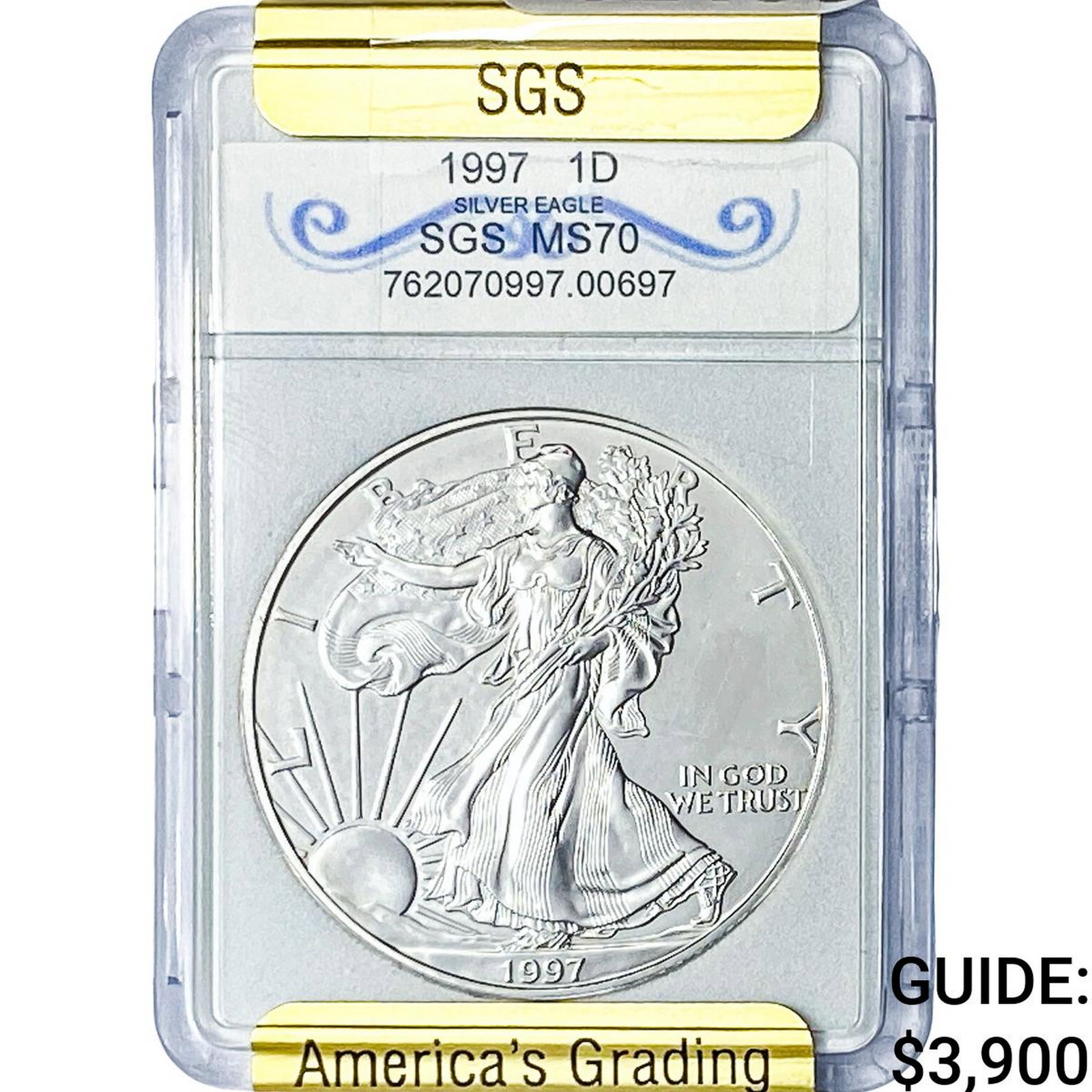 1997 Silver Eagle SGS MS70