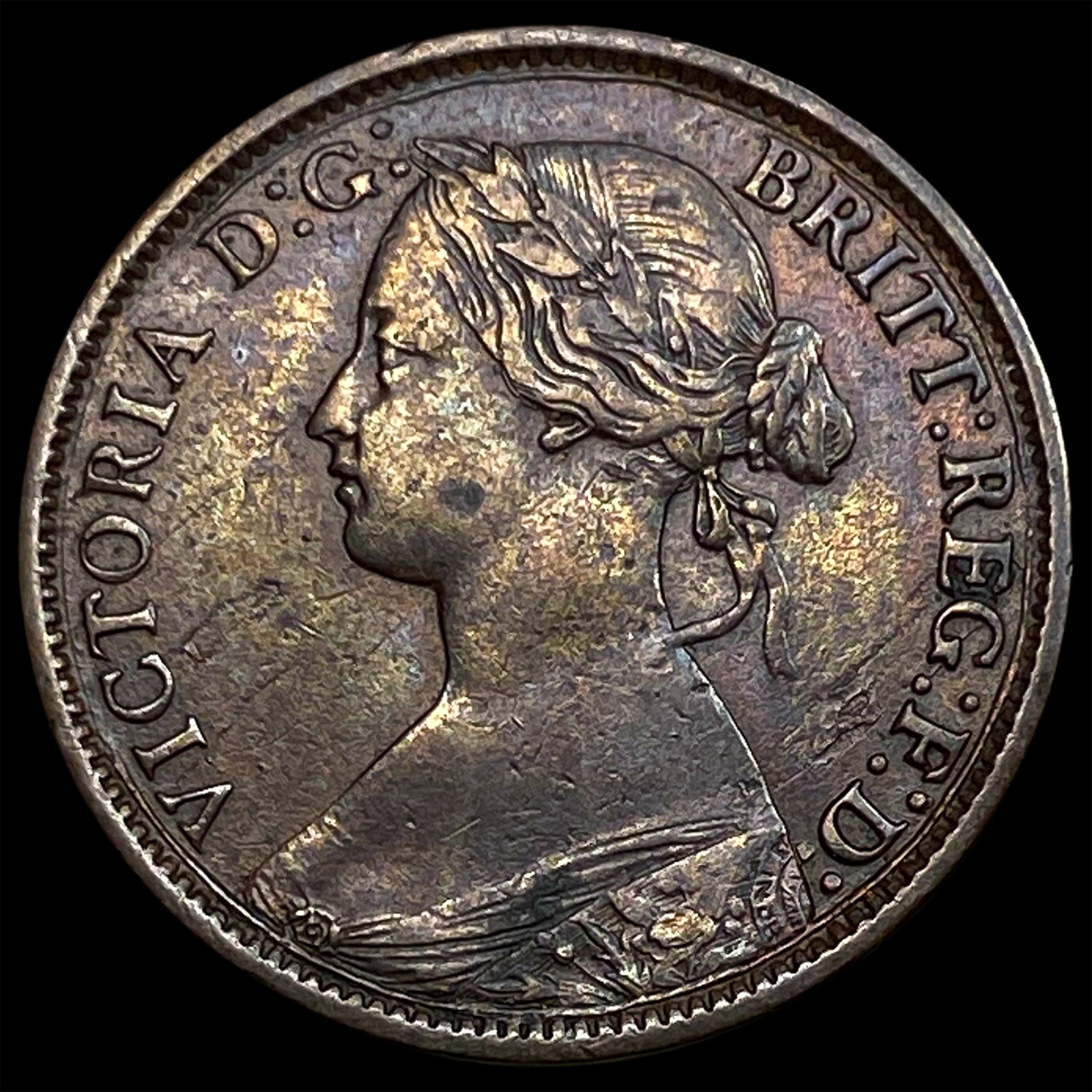 1861 Great Britain Bronze Farthing: 1861 Great Britain Bronze Farthing