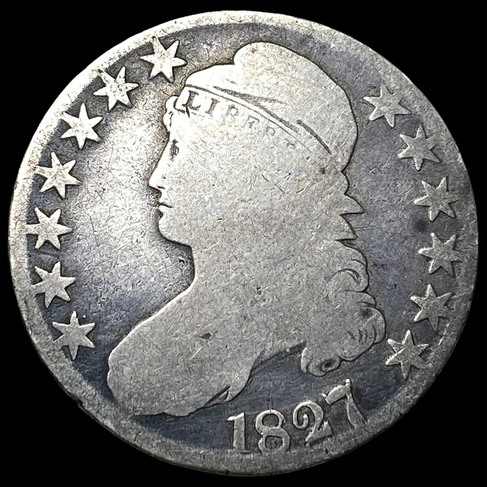 1827 Capped Bust Half Dollar NICELY CIRCULATED: 1827 Capped Bust Half Dollar NICELY CIRCULATED