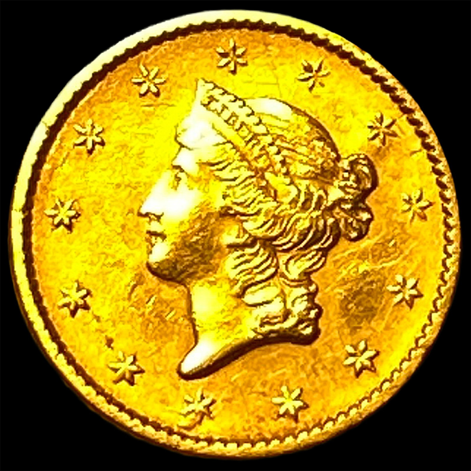 1852 Gold $1 Liberty Head Type 1 CHOICE AU (1 of 2)