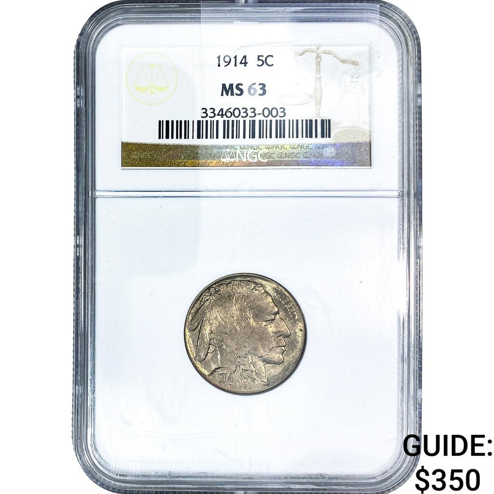 1914 Buffalo Nickel NGC MS63: 1914 Buffalo Nickel NGC MS63
