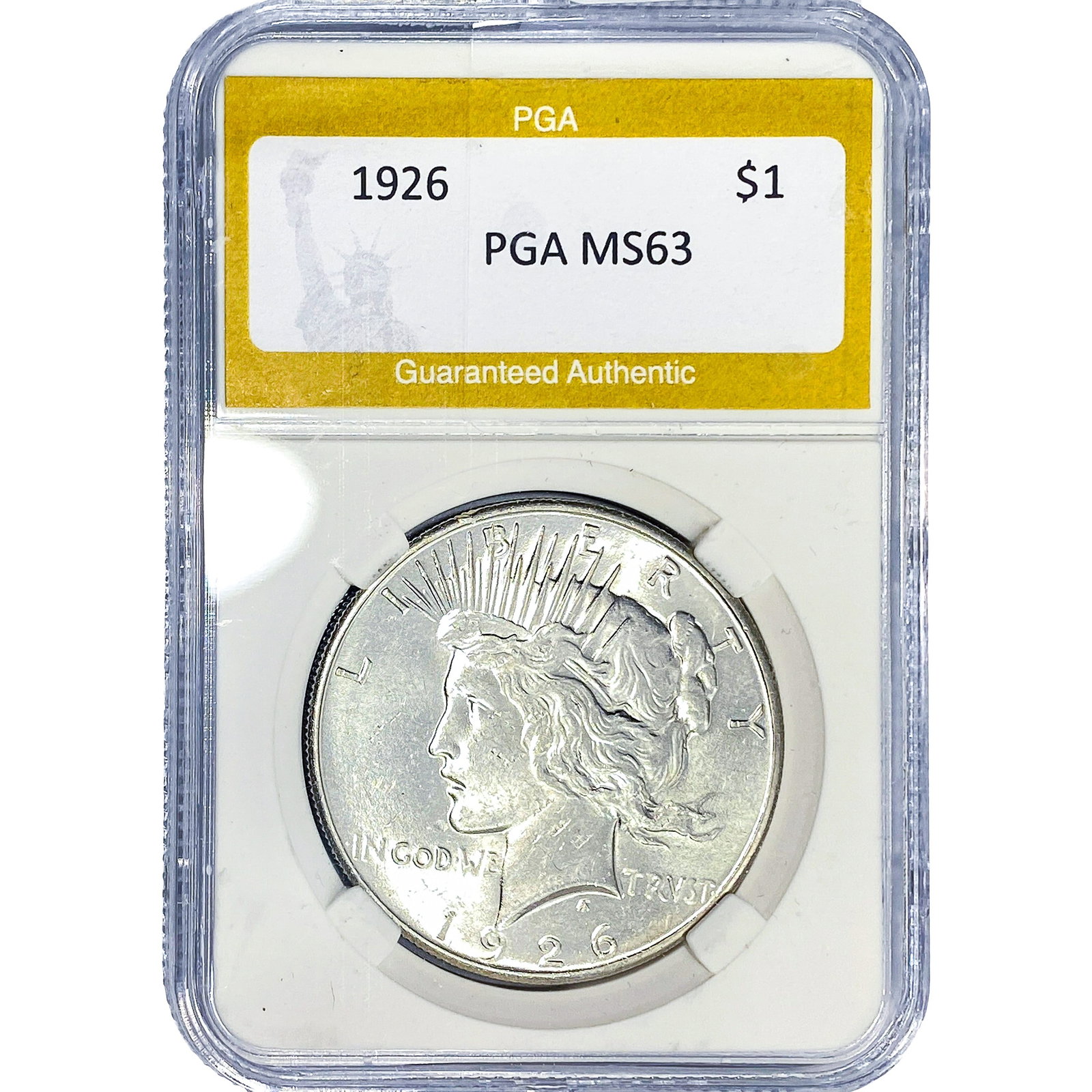 1926 Silver Peace Dollar PGA MS63: 1926 Silver Peace Dollar PGA MS63