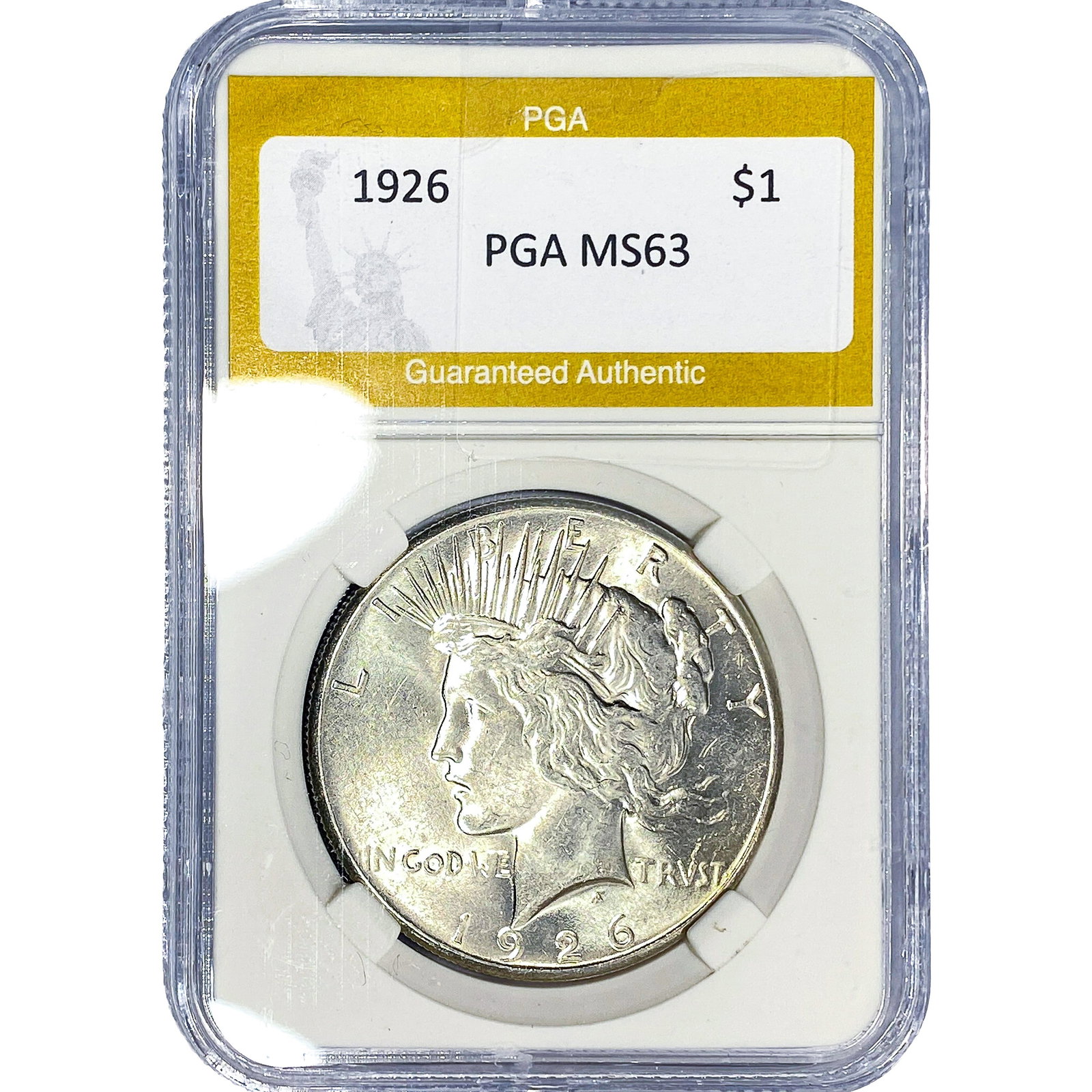 1926 Silver Peace Dollar PGA MS63: 1926 Silver Peace Dollar PGA MS63
