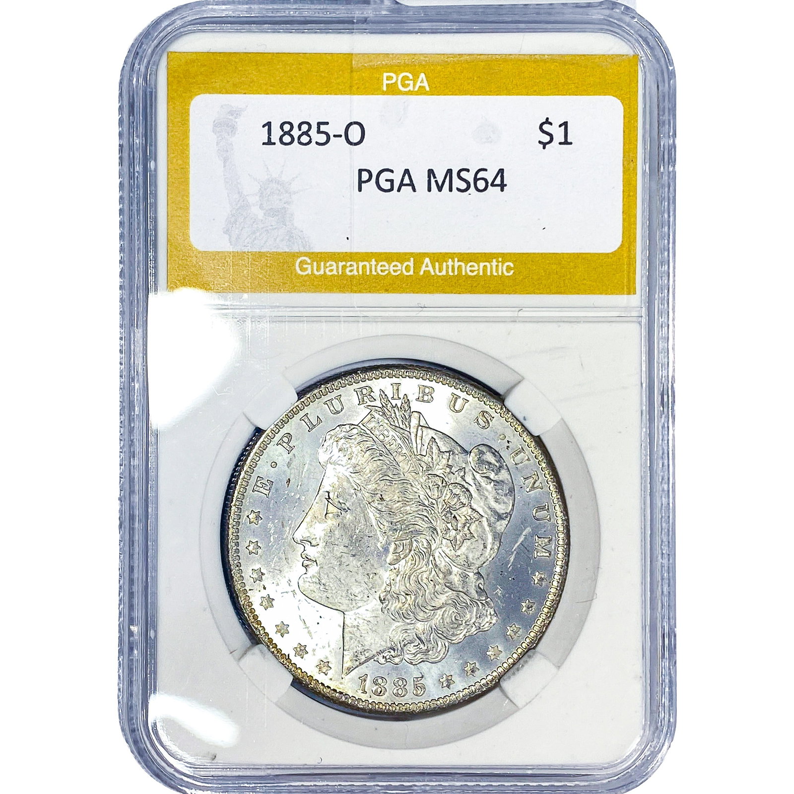 1885-O Morgan Silver Dollar PGA MS64: 1885-O Morgan Silver Dollar PGA MS64