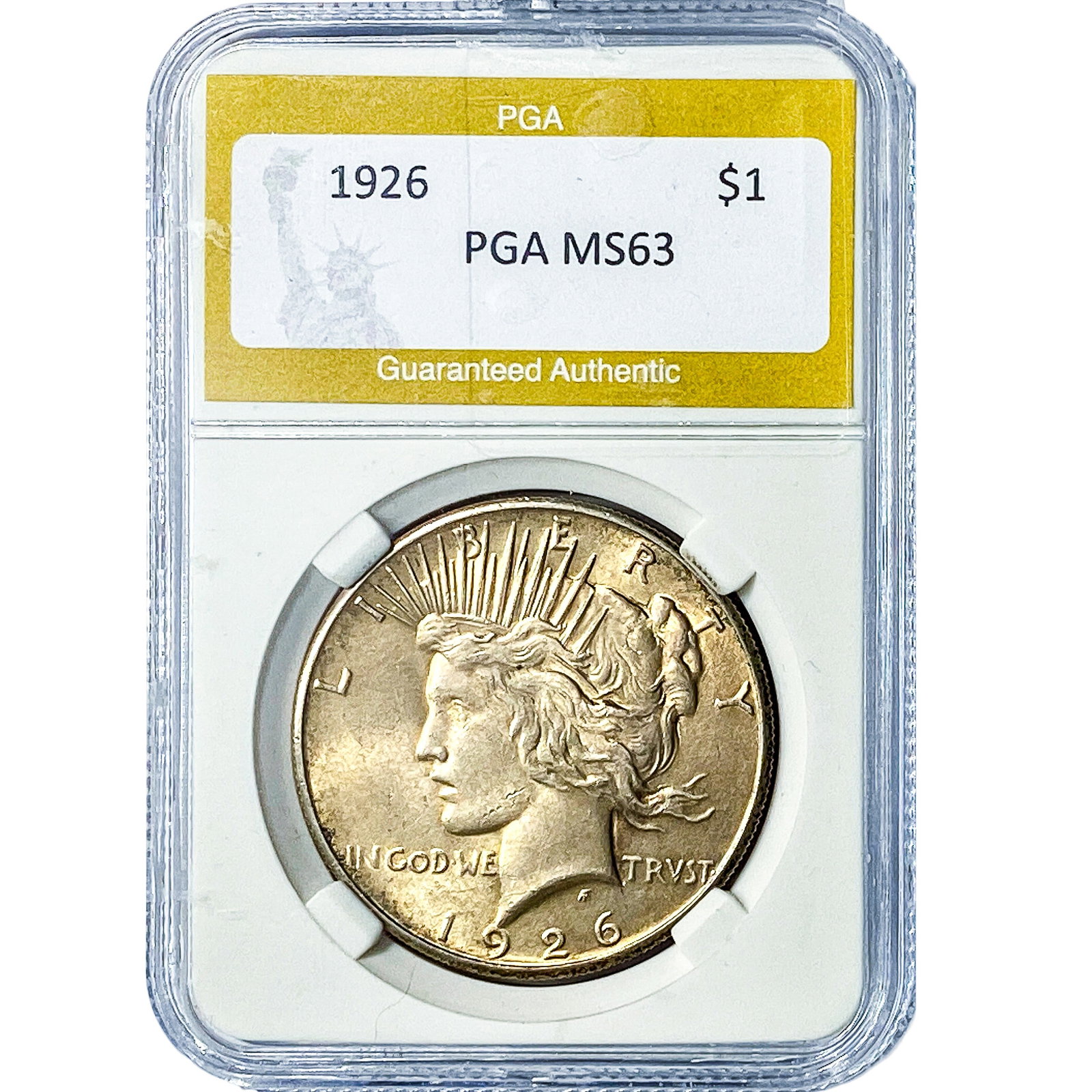 1926 Silver Peace Dollar PGA MS63: 1926 Silver Peace Dollar PGA MS63
