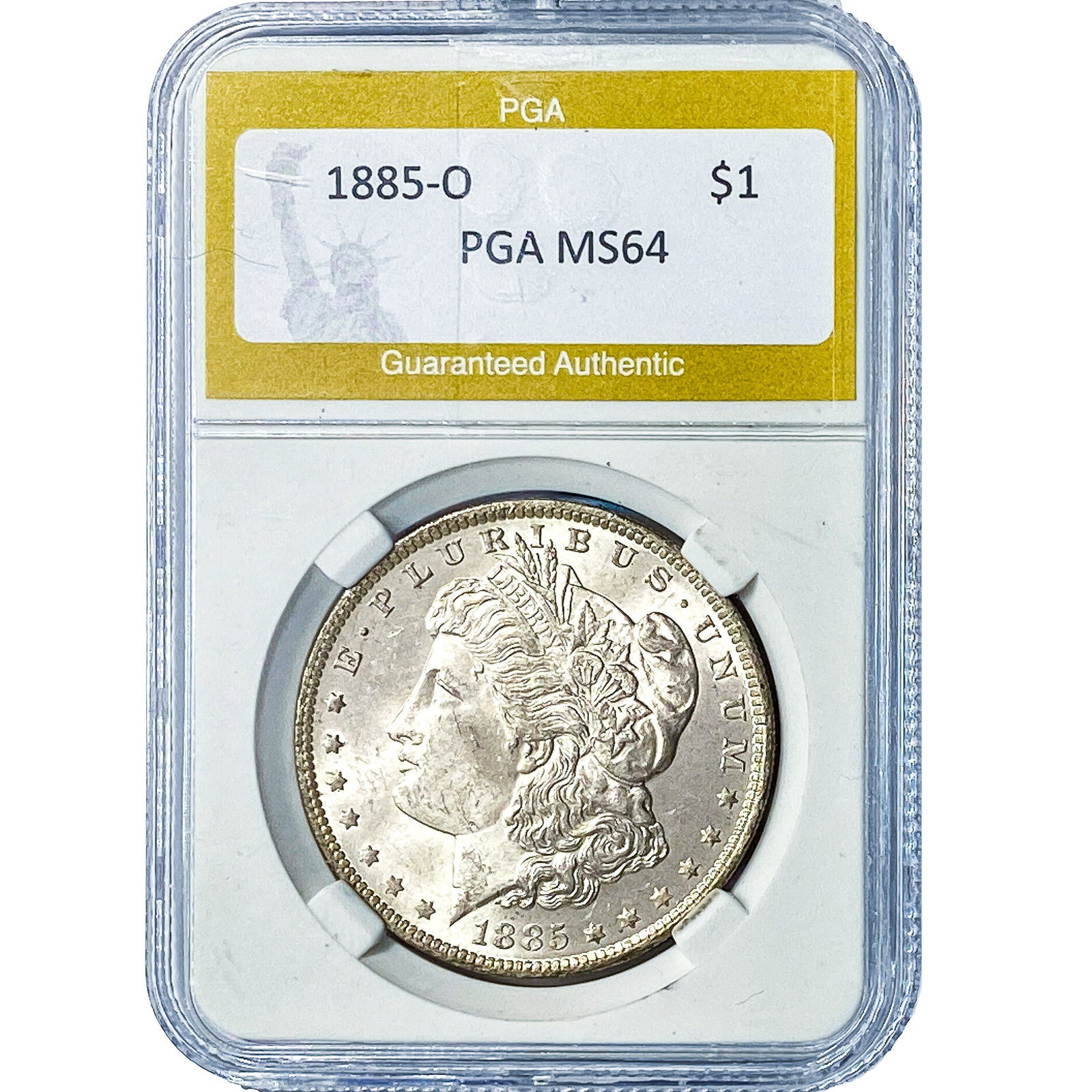 1885-O Morgan Silver Dollar PGA MS64: 1885-O Morgan Silver Dollar PGA MS64