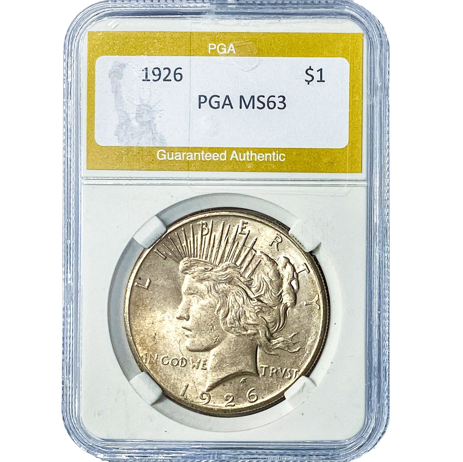 1926 Silver Peace Dollar PGA MS63: 1926 Silver Peace Dollar PGA MS63