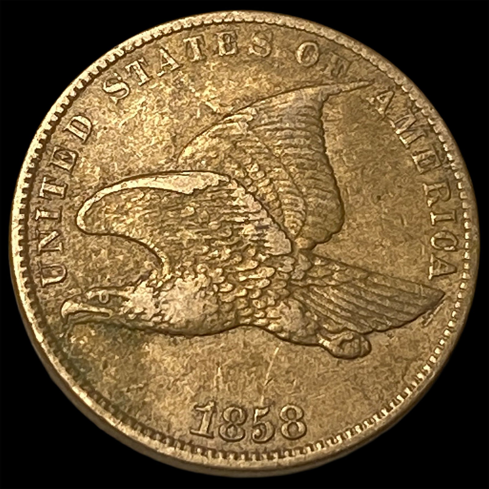 1858 Copper-Nickel Flying Eagle Cent CLOSELY UNCIRCULATED (1 of 2)