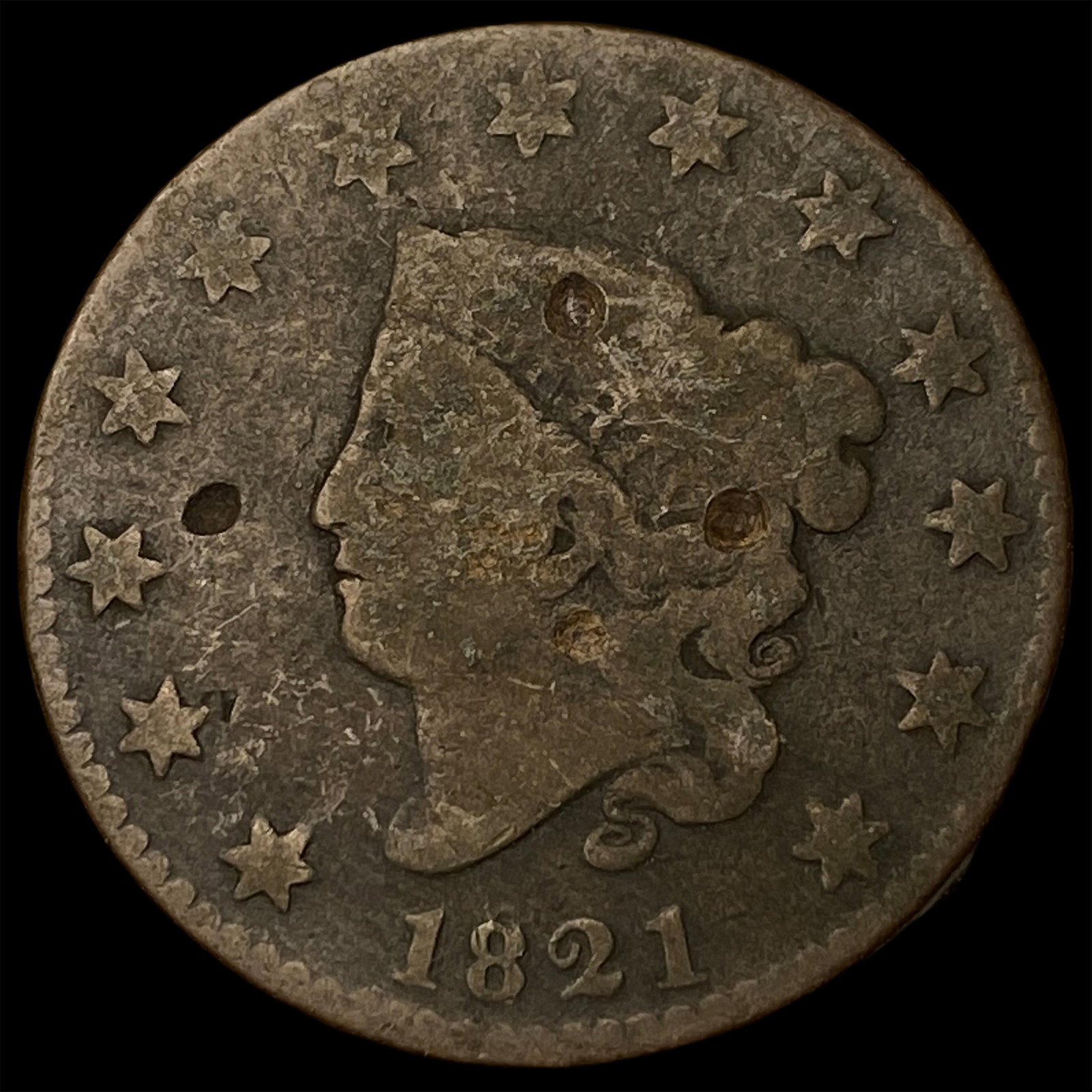 1821 Large Cent NICELY CIRCULATED (1 of 2)