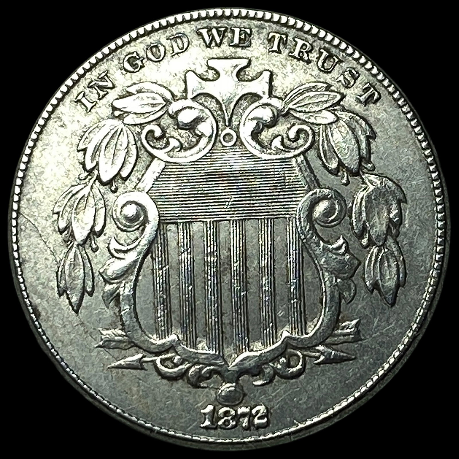 1872 Shield Nickel CLOSELY UNCIRCULATED (1 of 2)