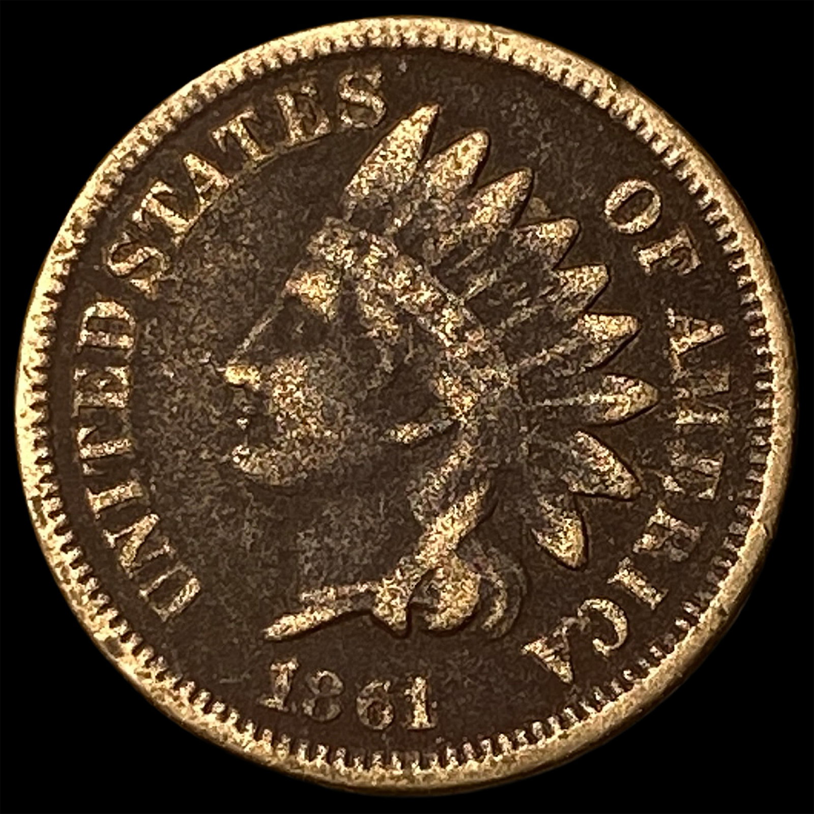 1861 Indian Head Cent NEARLY UNCIRCULATED: 1861 Indian Head Cent NEARLY UNCIRCULATED