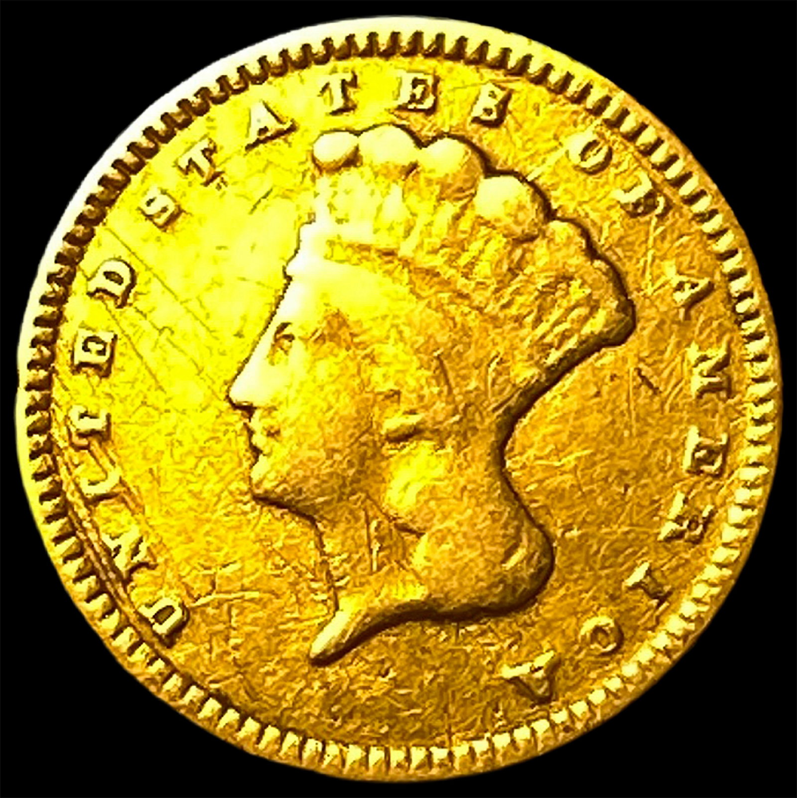 1874 Indian Princess Head Gold $1 NEARLY UNCIRCULATED (1 of 2)