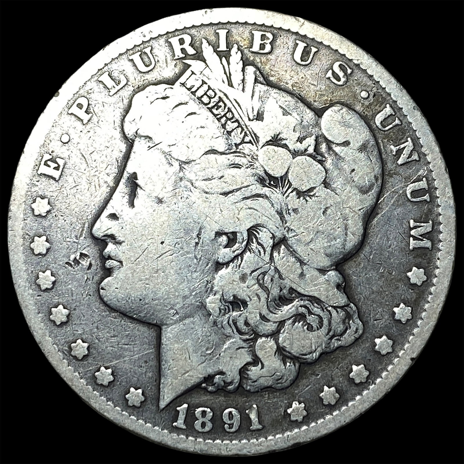 1891-CC Silver Morgan Dollar LIGHTLY CIRCULATED: 1891-CC Silver Morgan Dollar LIGHTLY CIRCULATED