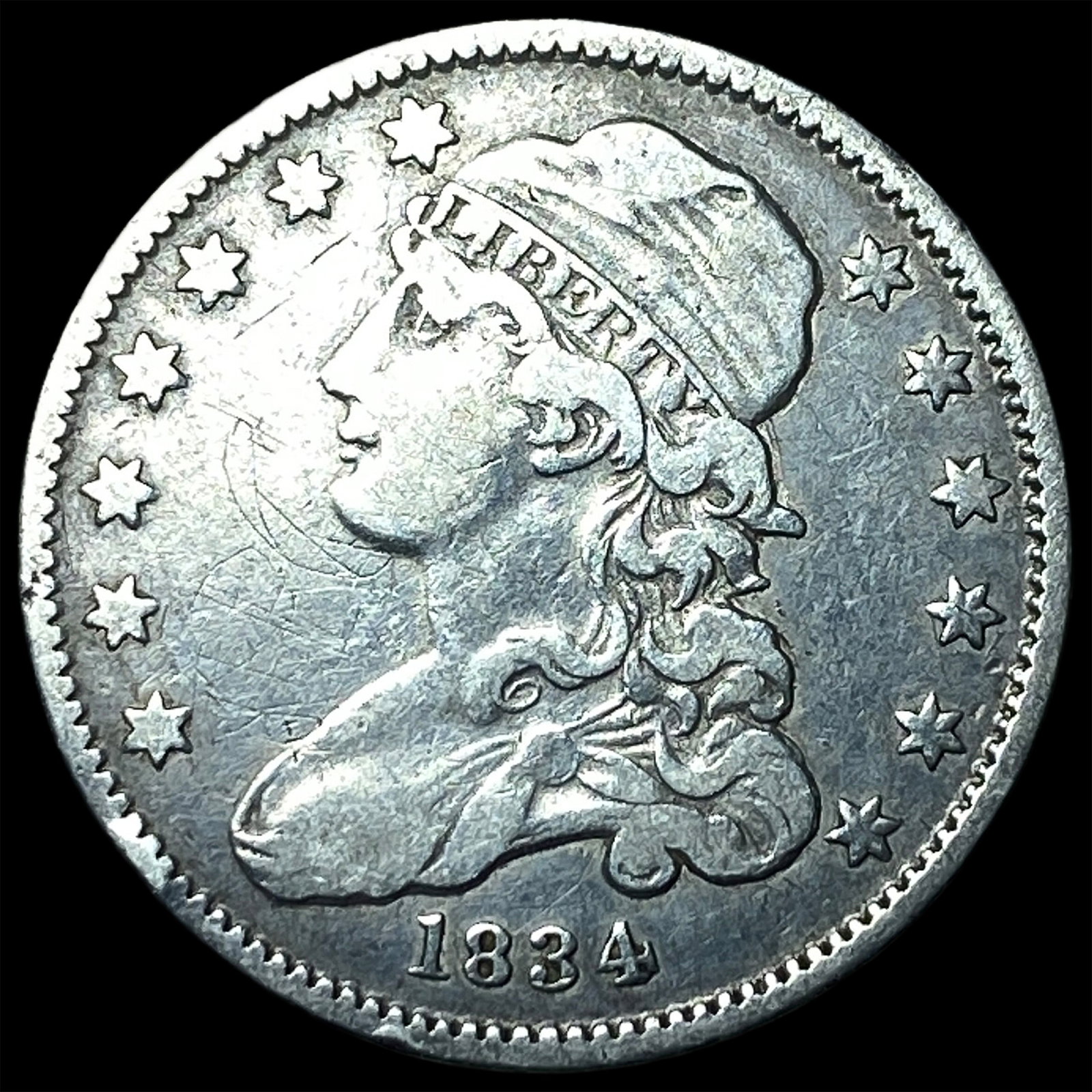 1834 Capped Bust Quarter NEARLY UNCIRCULATED (1 of 2)