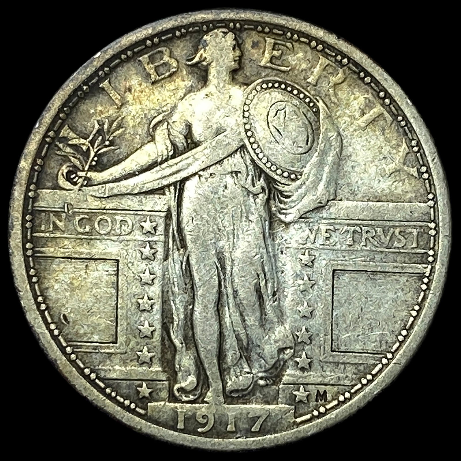 1917 Type 1 Standing Liberty Quarter CLOSELY UNCIRCULATED: 1917 Type 1 Standing Liberty Quarter CLOSELY UNCIRCULATED
