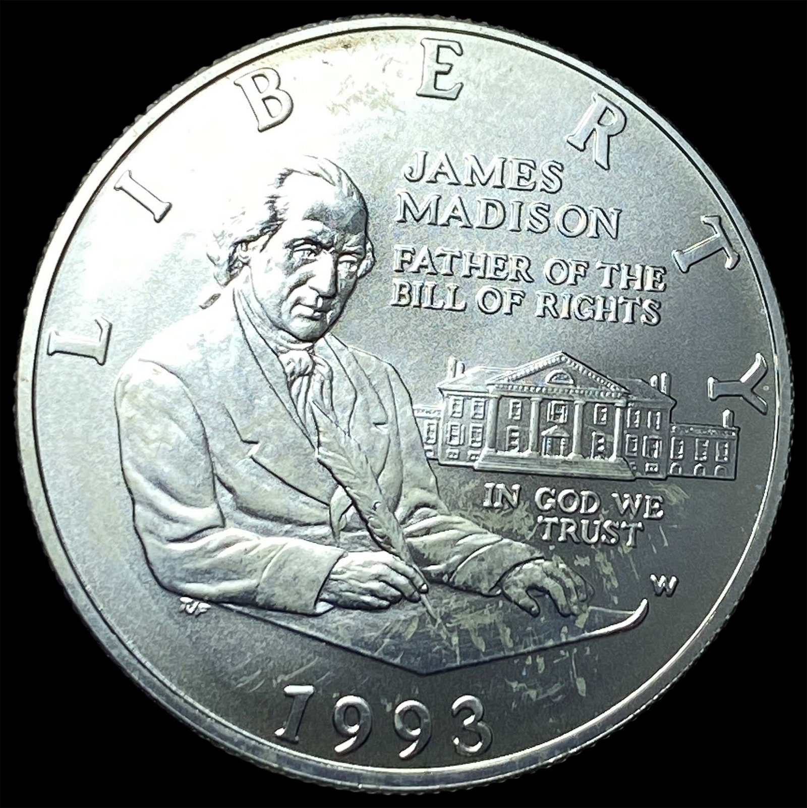 1993-W Bill of Rights Silver Half Dollar SUPERB GEM BU: 1993-W Bill of Rights Silver Half Dollar SUPERB GEM BU