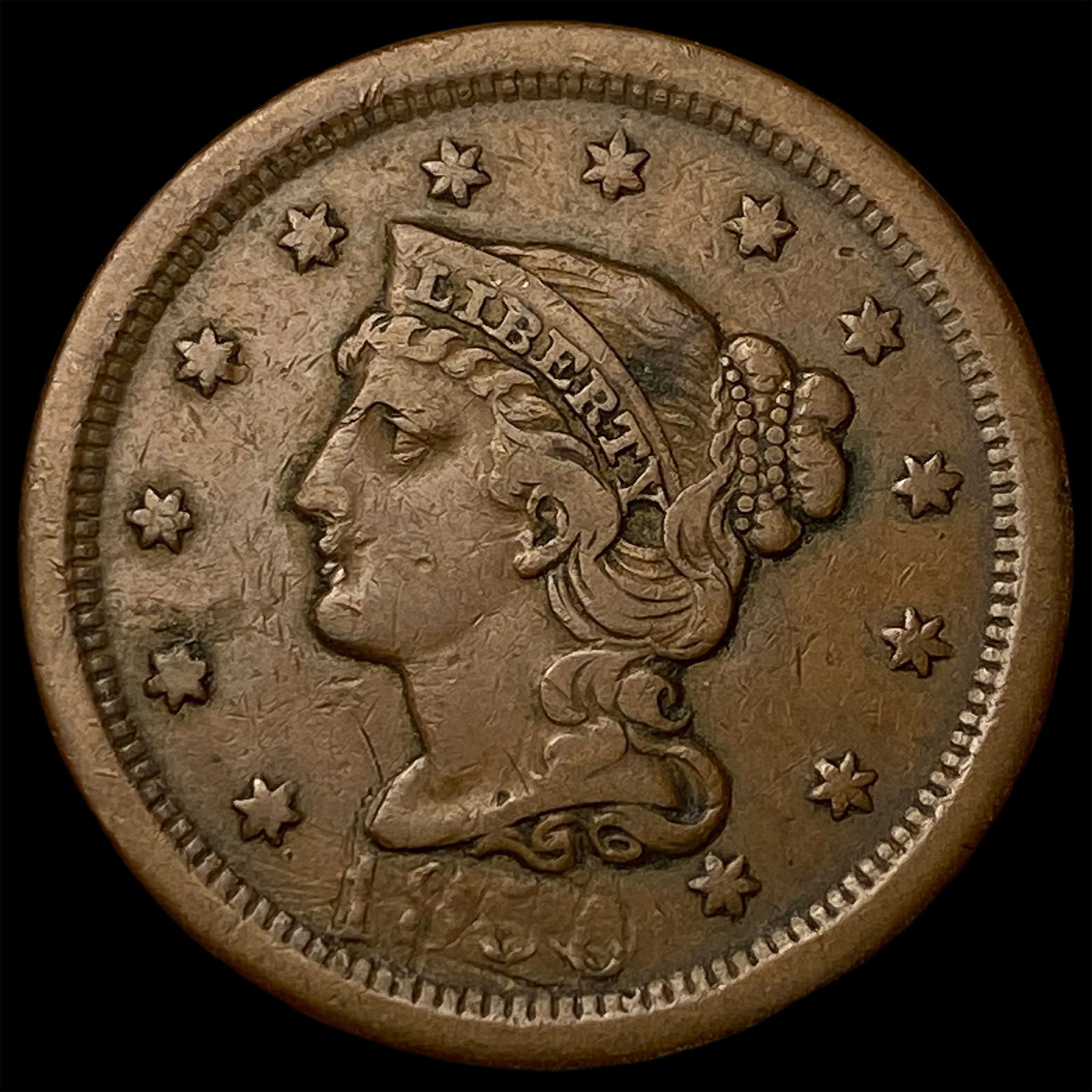 1856 Braided Hair Large Cent NEARLY UNCIRCULATED (1 of 2)